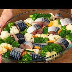 Все сложила и забыла ! УЖИН без заморочек. Ну очень вкусная рыба + овощи! Просто и вкусно