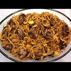 Печень куриная с яблоками! Мой старый и любимый рецепт печени в духовке.