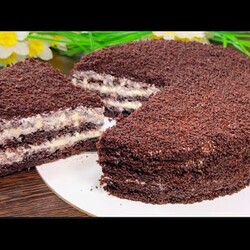 Торт Выручайка за 20 минут!Без Весов и Миксера!Влажный Шоколадный Бисквит который тает во рту!