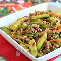 Огурцы с говядиной по-корейски — рецепт с фото