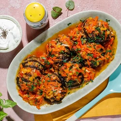 Тушеные баклажаны с фаршем на сковороде, пошаговый рецепт с фото на 330 ккал