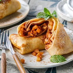 Блины с яблоками, пошаговый рецепт с фото на 849 ккал