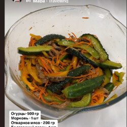 Огурцы с отварным мясом