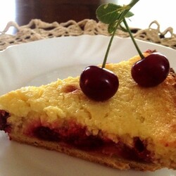 Творожный пирог с вишней