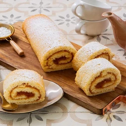 Бисквитный рулет с повидлом, пошаговый рецепт с фото на 186 ккал