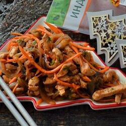 Хе из жареной индейки и баклажанов