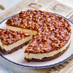 Чизкейк Сникерс без выпечки, пошаговый рецепт с фото на 723 ккал