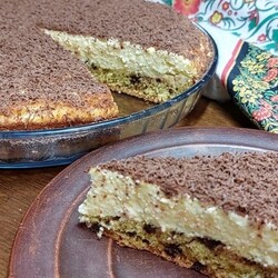 Творожный пирог "наоборот" с шоколадом