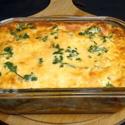 Запеканка из тыквы с мясной начинкой