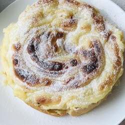 Яблочный пирог-торт с заварным кремом