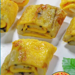 Рулетики из банана и яйца