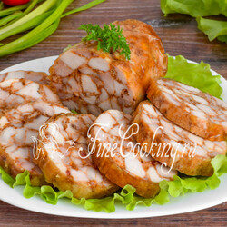 Куриный рулет Мраморный (с желатином)