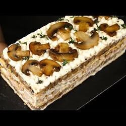 Закусочный торт Мужской каприз! Сытный слоеный салат на Праздничный стол!