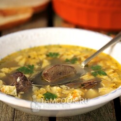 Суп с куриной печенью — рецепт с фото