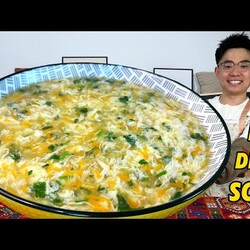 Нужно всего 3 яйца!  суп с яичными каплями