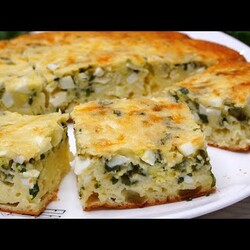 Ходовой пирог за 5 минут! в тесте есть сыр. видео 3 мин.