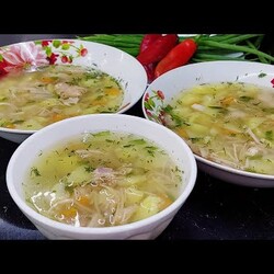 Суп с мясом за 15 минут! Научилась ПРАВИЛЬНО варить паутинку, чтобы она не раскисала.