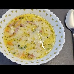 СУП С ПЛАВЛЕНЫМ СЫРОМ. колбаса яйцо вермишель Легко и быстро готовим сырный СУП