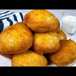 Вместо ПИРОЖКОВ. Всего одна КАРТОШКА! Пышки или пончики на сковороде,вкусно и просто