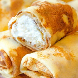 блины тонкие с творогом