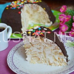 Торт из печенья «Рыбки» со сметаной и бананом. Пошаговый рецепт с фото • Кушать нет