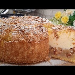 Яблочный пирог с кремом-суфле, тает во рту! Просто и очень вкусно!