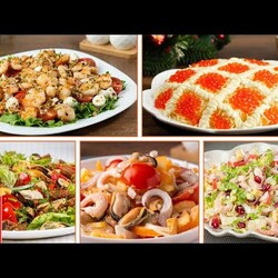 5 Салатов с Морепродуктами на Праздничный стол. Новый Год 2024