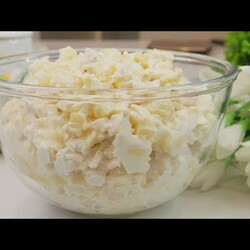 Салат "Гавайский" от которого моя дочь не может никогда отказаться даже на диете