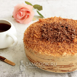 Медовик без духовки (и без раскатки коржей) — рецепт с фото