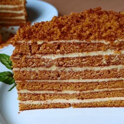 Медовик (Рыжик) на Сковороде. Без раскатки и Без Духовки. Торт Ленивый Медовик со Сметанным Кремом