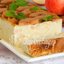 Диетическая творожная запеканка с яблоками