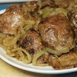 Печень куриная. Очень вкусная печень с луком!