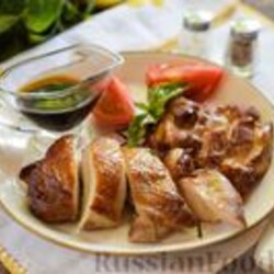Рецепт: Курица, копченная на сковороде с чаем на RussianFood.com