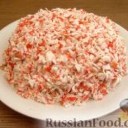 Рецепт: Нежный крабовый салат на RussianFood.com