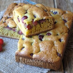 Пирог с черешней на кефире — рецепт с фото