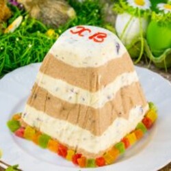 Ванильно-шоколадная творожная пасха