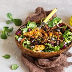 Салат с курицей и баклажанами | Меню недели