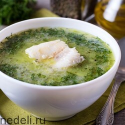 Рецепт укропного супа с морской рыбой