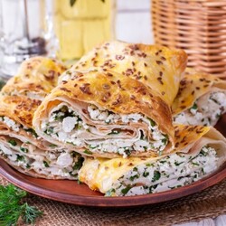 Лаваш с творогом и зеленью