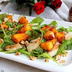 Рецепт салата с тыквой и грушей