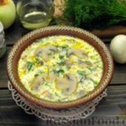 Рецепт: Сырный суп с шампиньонами на RussianFood.com