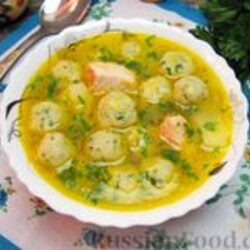 Рецепт: Куриный суп с сырными шариками и картофелем на RussianFood.com