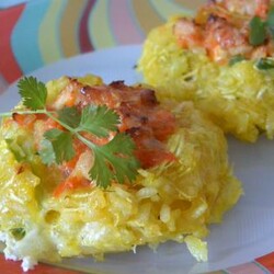 Гнёзда из кабачков с рисом
