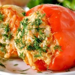 Перец с отварным мясом