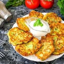 ​Кабачковые оладьи с сыром