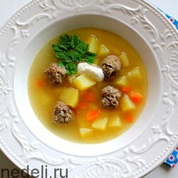 Суп картофельный с фрикадельками как в детском саду