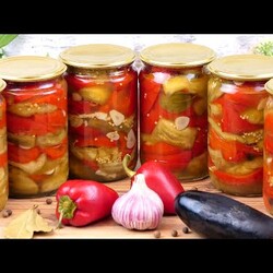 Маринованный перец с баклажанами на зиму! Самый удачный рецепт маринада для перца и баклажанов!