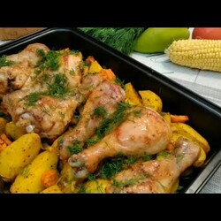 Куриные ножки с картофелем в духовке! / Простой рецепт