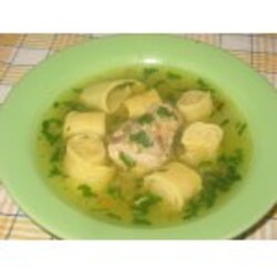 Суп куриный с рулетиками