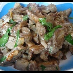 Баклажаны жареные в сметане (под гирибы)